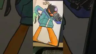 Drawing whitty from FNF #fnf #whittyfnf #drawing #fypviral #fyp #viral #asmr #posca #
