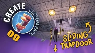 Building a Trap Door on my Enderman Farm with Create in Minecraft Ep.9 Custom Mod Pack