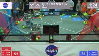VEX Worlds 2016 - VRC High School - Math - Qual 107 (1925E 5454P) 108 vs 190 (2501B 99750A)