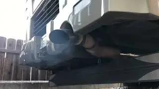 Winnebago Vectra Cummins ISL 8.9 exhaust comparison (stock, Aero 5050XL, AFE Mach Force XP)