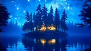 Alpha Waves for Deep Sleep | Calm Blue Night Lake & Forest (11 Hours)