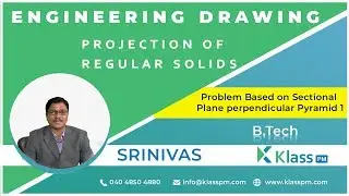 Problem Based on Sectional Plane perpendicular Pyramid 1 - Unit-3| Engineering Drawing | BTech