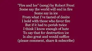 &laquo;Огонь и лёд&raquo; &mdash; стихотворение Роберта Фроста, текст песни &laquo;Божественная комедия Данте&raquo;, песня для...