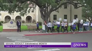 TAMU-K students, faculty come together for peaceful protest against sexual assault