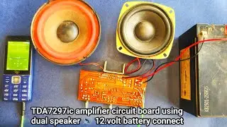 TDA7297ic amplifier circuit board using dual speaker 🔊 12.volt battery connect |Electronics tips