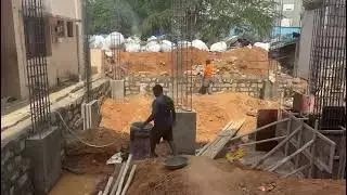 Building construction 2 nd video foundatation lift room concret work #bengaluru #mahadevapura 