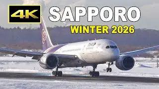 [4K] Thai Airways Boeing 787-8/9 at Sapporo New Chitose Airport in winter 2026