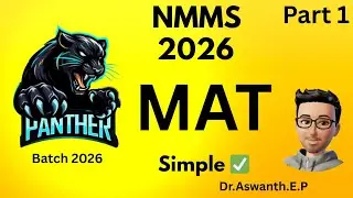 NMMS 2026 | MAT Simplified | Mathematics | Part 1 |Dr.Aswanth.E.P |  #nmms #nmms_mat #draswanthep