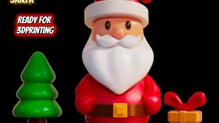 Santa Claus 3D Print Model | Stylized Christmas Figurine STL | 3D Printable Sant