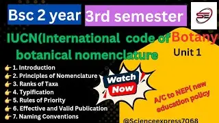 ICBN – Rules of Botanical Nomenclature | B.Sc. 2nd Year Botany | 3rd Semester| Typification ||