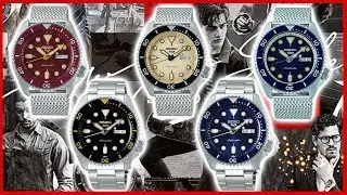Overview five Seiko 5 sports 3/4