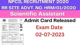 NPCIL Recruitment 2020 RR site Admit card Released