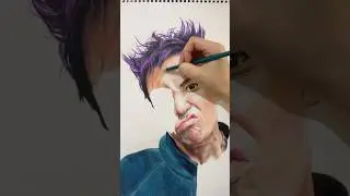 Drawing Thanos from Squid Game in coloured pencil #drawing #art