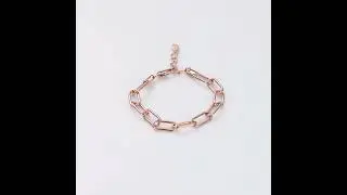 Rose Gold Plated Paperclip Bracelet