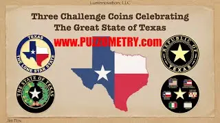 Puzzometry.com Texas Challenge Coins - Three different Texas-themed coins.  Collect them all!