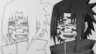 How To Draw SASUKE Curse Mark Mode - Step By Step TUTORIAL 