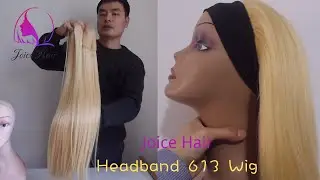 613 headband wig, Joice blonde headband wig install