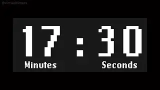 SILENT - Retro LCD - White - 17 Minutes and 30 Seconds Countdown with Time Markers / Chapters