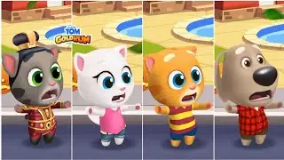 Talking Tom Gold Run - General Power Tom Vs Talking Angela Vs Talking Ginger Vs Ben - Game Of Fame