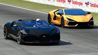 Lamborghini Revuelto vs Bugatti Mistral at Le Mans 24h Circuit