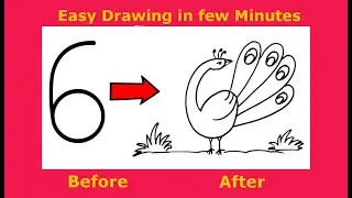 How To Draw Peacock Using Number 