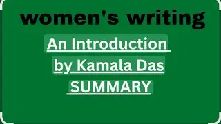 An Introduction  Poem by Kamala Das/IGNOU malayalam/BEGC 111