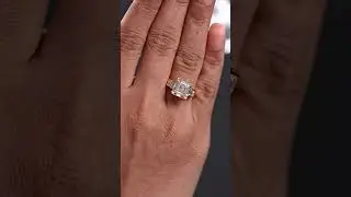 Old Mine Asscher & Baguette Cut Moissanite Five Stone Ring💍 #goldenbirdjewels