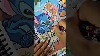 Lilo & Stitch Disney Mystery Color By Number - PART 6 #coloring #disney #acrylicmarker