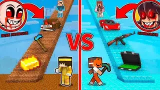 ESCALERA ALTA de BEBE NOOB.EXE vs ESCALERA ALTA de NOOBSI.EXE en Minecraft | Bebe Noob vs Noobsi
