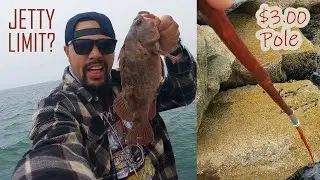 Rockfish Frenzy on the Jetty at Moss Landing & Testing a Cheap Bamboo Pole | ITGETSREEL Episode 147