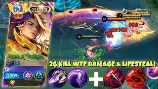 26 KILLS! ARLOTT NEW LIFESTEAL UNLI SHIELD BUILD THAT CAN RANK UP YOU FASTER! - MLBB
