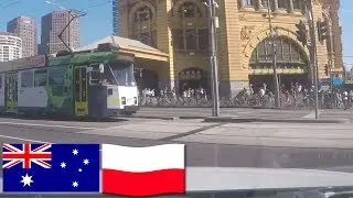 Driving through Melbourne City Centre CBD Australia
