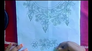 Hand Embroidery Neck Design Drawing Tutorial 2024 || How to Draw Neck Design|| Neck Design Drawing