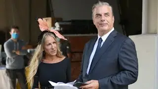 Sarah Jessica Parker and Chris Noth rehearse a funeral scene for 'And Just Like That' in New York