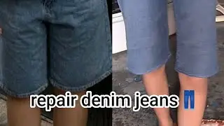 Out from scratch repair denim 👖jeans #song #clothing #shorts