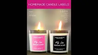Premium Candle Label Template Customizable | Square/Rectangle Candle Sticker Label
