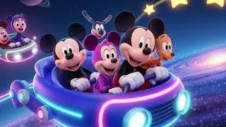 .Mickey Mouse & Friends on the Star Glow Adventure Ride 🌟🚀 | 3D Cartoon Kids Story