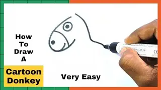 How To Draw A Cartoon Donkey | Donkey Drawing Very Easy | Easy Drawing | Drawing Steps 101