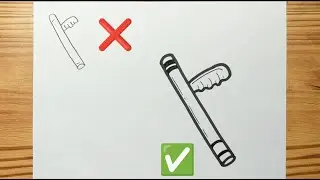 How to draw POLICE BATON Easy