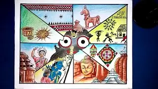 Utkal Divas Drawing | Odisha ra Lok kala | Folk art of Odisha | Famous Art & Craft of Odisha