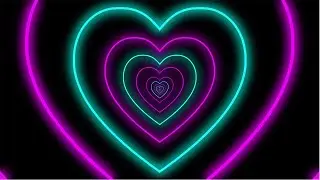 Pastel Pink heart background animated video ǁ neon heart tunnel loop ǁ Heart animation