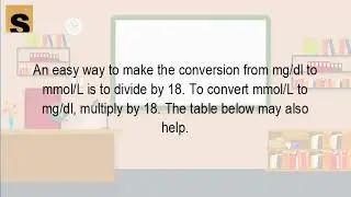 How do you convert mmol L to mg DL
