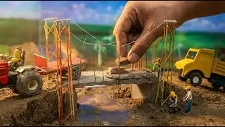 DIY Mini Tractor Builds Strong Brick Bridge 😱  Science Project
