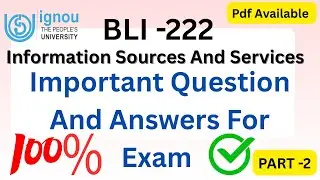 BLI -222 \\  PART -2 Most Important Question & Answer #ignou #bli222 #library #ignoustudymaterial 