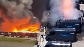 Massive Fire at Rivian Plant: 50+ Electric Vehicles Burn