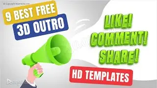 Best 9 Endscreen Outro Templates For Youtube Videos ▶️ 3D Thanks For Watching Templates