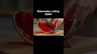 Juicy watermelon crunch 🍉🔪 So fresh, so crisp! #WatermelonASMR #SatisfyingCuts #FruitASMR #Shorts