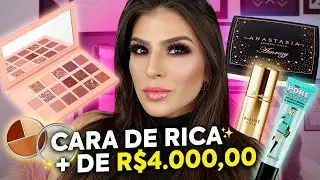 Usando as ** MAQUIAGENS MAIS CARAS ** que eu tenho! | Fernanda Petrizi