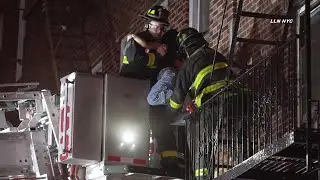 Folks Rescued from Fire Escapes at Queens Fire