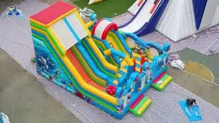 Underwater-Themed Inflatable Slide Park: Fun Ocean Vibe Kids Get Hooked On!